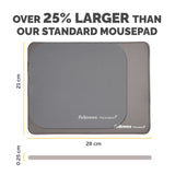 Fellowes Breyta XL Mouse Mat with Non-Slip Base XL Mouse Pad with Antibacterial Protection Grey