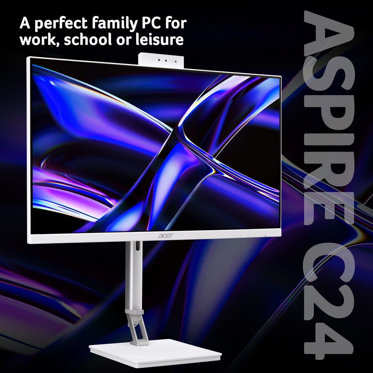 Acer Aspire C24D – 23.8" Full HD (1920×1080), Intel Core 5 320, 16GB LPDDR5, Windows 11 All‑in‑One Desktop