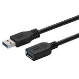 PREVO USBM-USBF-3M-3.0 USB cable USB 3.2 Gen 1 (3.1 Gen 1) USB A 5 Gbit/s Black