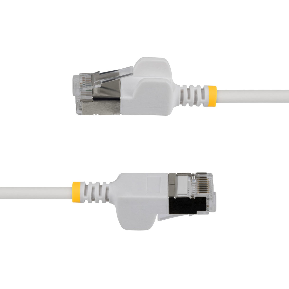 StarTech.com 50cm White Ultra Slim Cat6A Ethernet Cable, Snagless, FTP, Pure Bare Copper Wire, 34AWG Slim RJ45 Network Patch Cord, Individually Tested