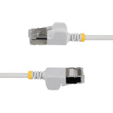 StarTech.com 50cm White Ultra Slim Cat6A Ethernet Cable, Snagless, FTP, Pure Bare Copper Wire, 34AWG Slim RJ45 Network Patch Cord, Individually Tested