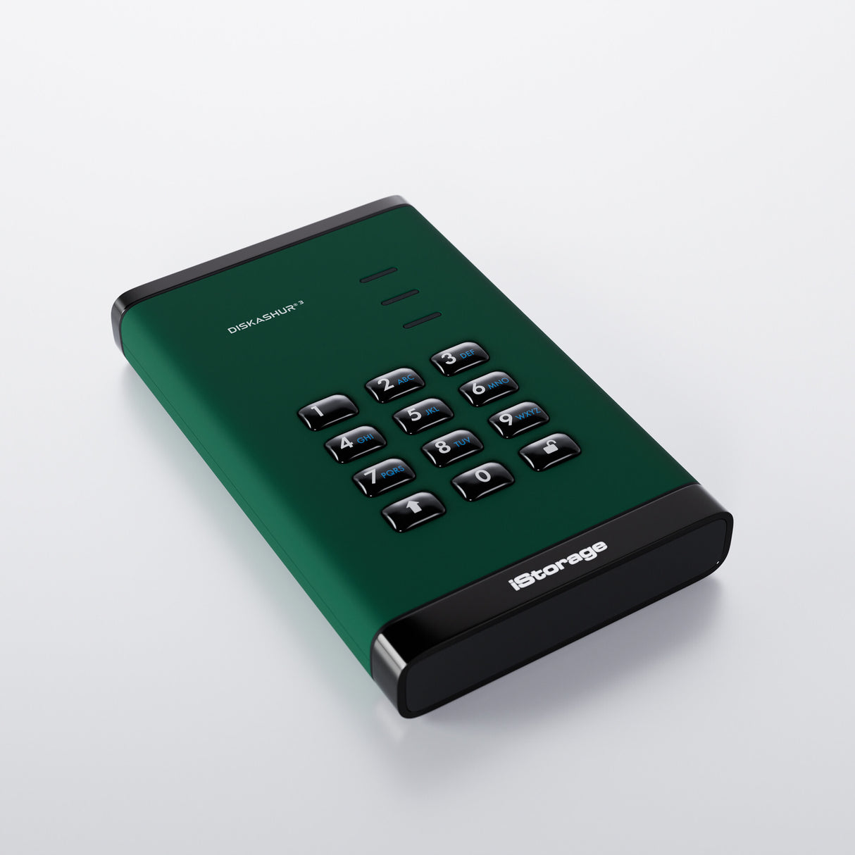 iStorage diskAshur³ HDD 5TB Green | Secure Portable Hard Drive | FIPS 140-3 Level 3 Complaint |Common Criteria EAL 5+ | PIN protected | AES-XTS 256-bit hardware encryption | GDPR, TAA Compliant | Dust/Water Resistant |