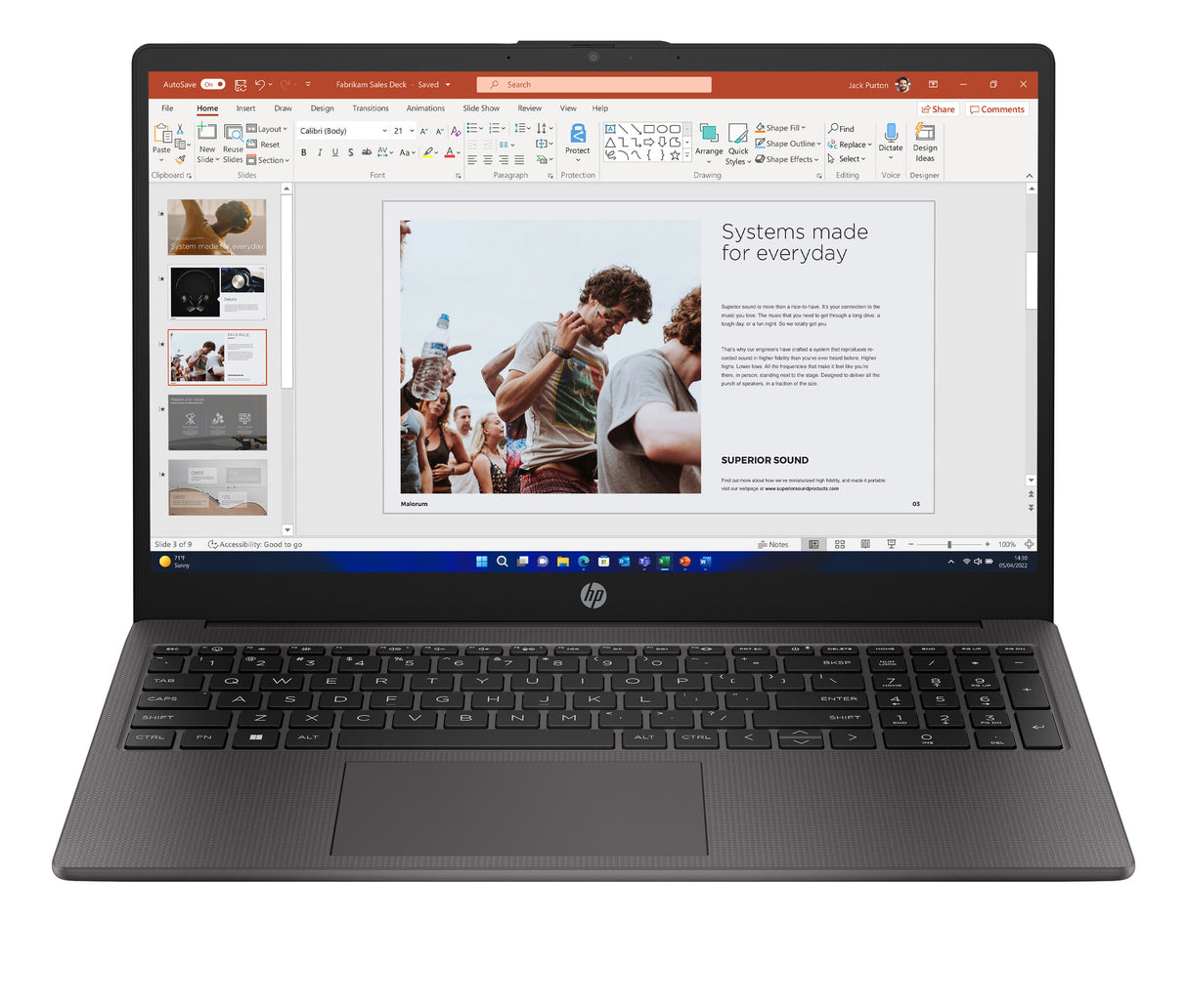 HP 250 G10 Intel® Core™ i5 i5-1334U Laptop 39.6 cm (15.6") Full HD 8 GB DDR4-SDRAM 256 GB SSD Wi-Fi 6 (802.11ax) Windows 11 Pro Black