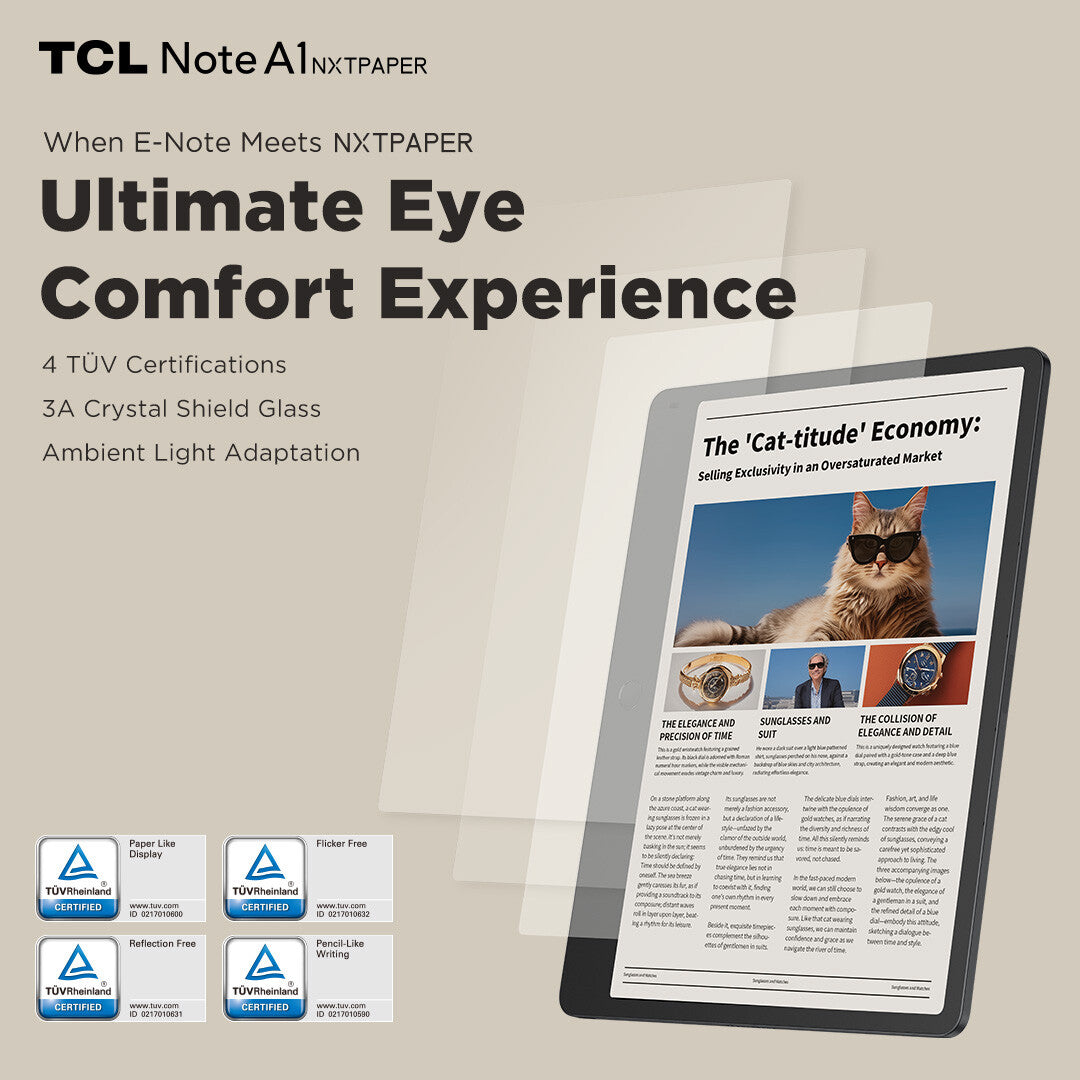 TCL NXTPAPER Note A1 Mediatek 256 GB 29.2 cm (11.5") 8 GB Wi-Fi 5 (802.11ac) Android 16 Grey