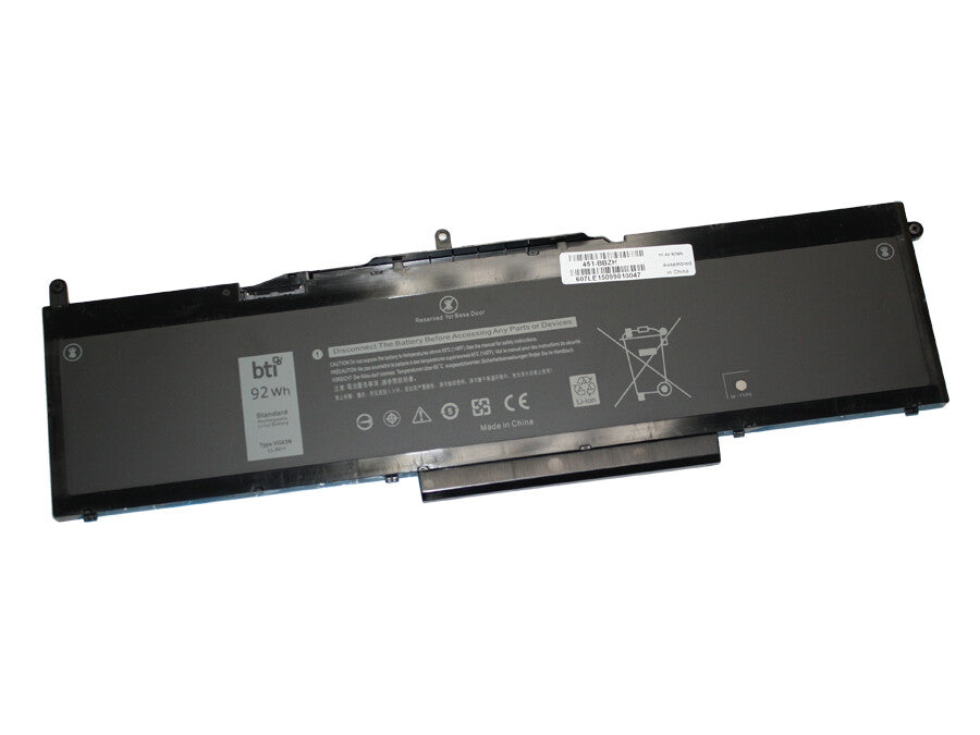 BTI 92Wh 6 cell WFWKK compatible battery for DELL PRECISION 3530 PRECISION 3520 LATITUDE 5591 LATITUDE 5590 LATITUDE 15 5591 LATITUDE 15 5590