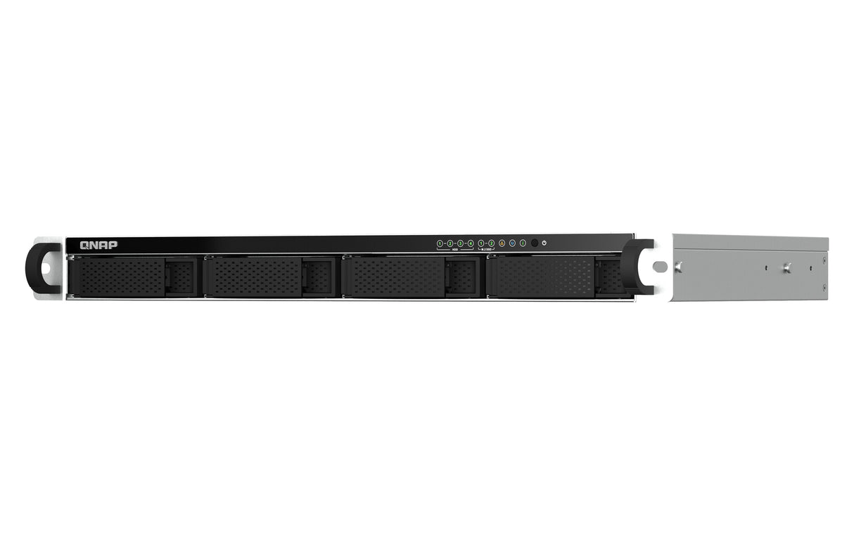 QNAP TS-464eU NAS Rack (1U) Intel® Celeron® N5095 8 GB DDR4 0 TB QNAP Turbo System Aluminium, Black