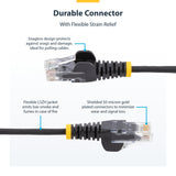 StarTech.com 10m White Slim CAT6 Ethernet Cable, Snagless, 100W PoE, UTP, LSZH, 28AWG Pure Bare Copper Wire, Slim RJ45 Network Patch Cord w/Strain Reliefs, Fluke Tested