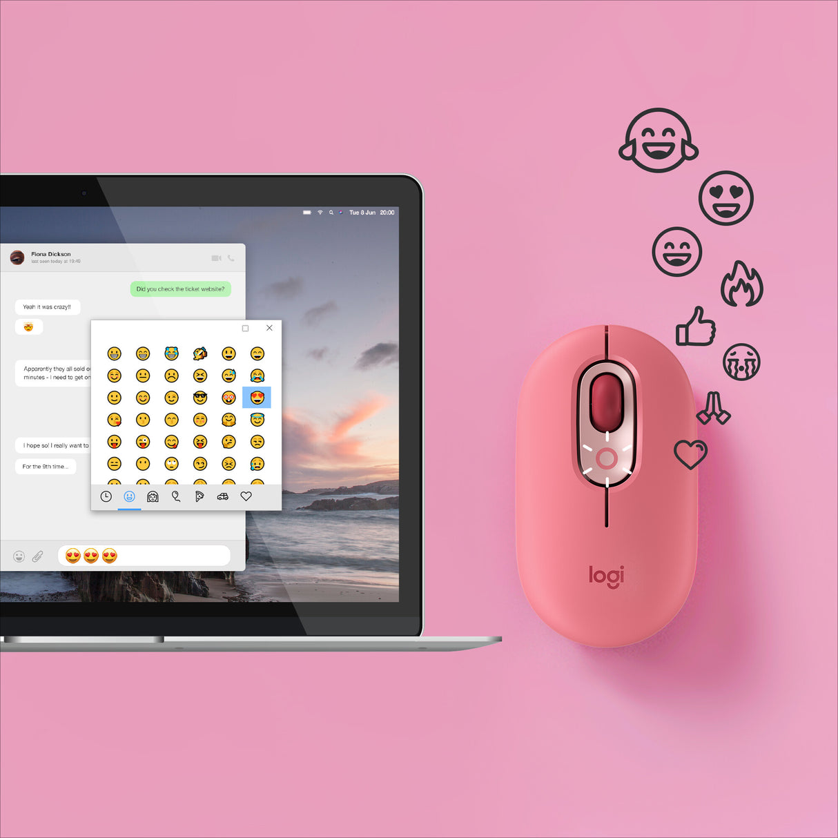 Logitech POP Mouse with emoji