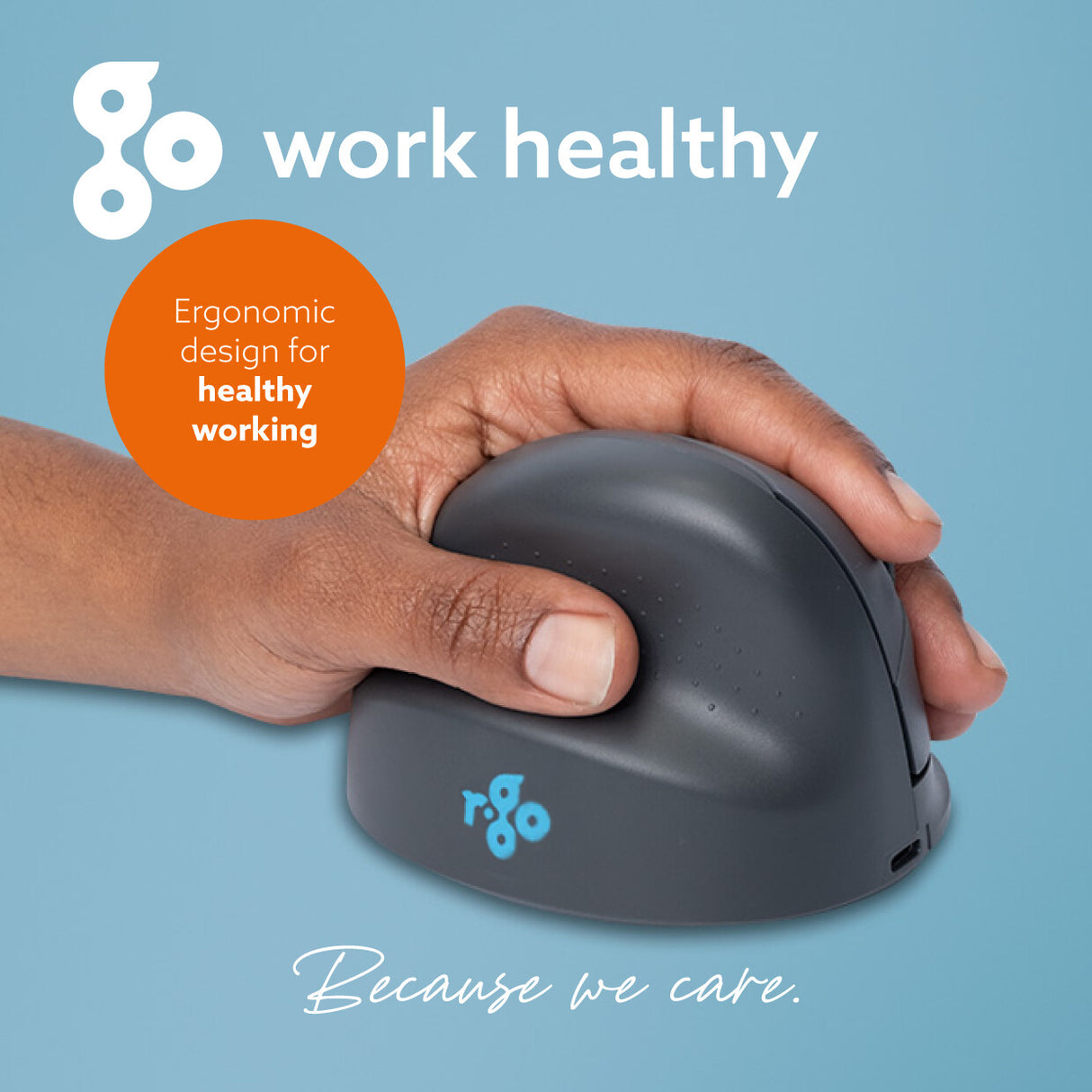 R-Go Tools Vertical mouse R-Go HE Basic, ergonomic mouse, medium (hand size ≥ 185 mm), right-handed, Bluetooth, grey