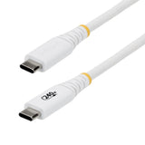 StarTech.com 2m (6ft) USB-C Charging Cable, Durable and Ultra-Flexible, 240W (5A) PD EPR, USB 2.0 Laptop Charger Cable, USB-IF Certified, Rugged USB-C Charging Cord - White