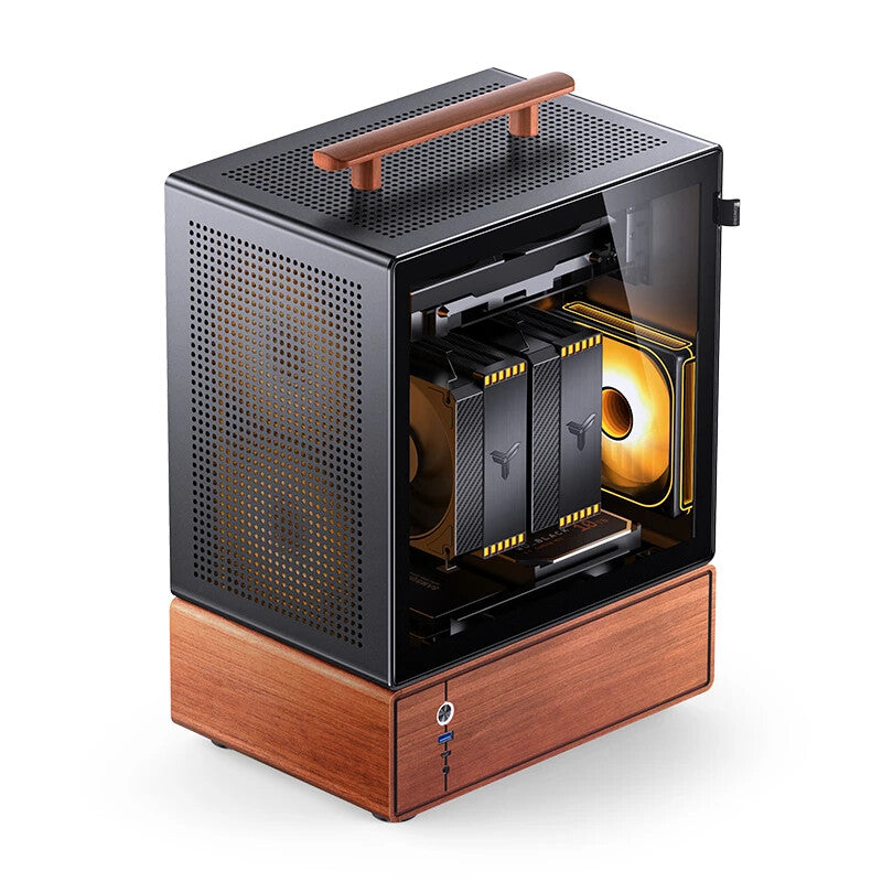 Jonsbo T7 Midi Tower Black, Wood