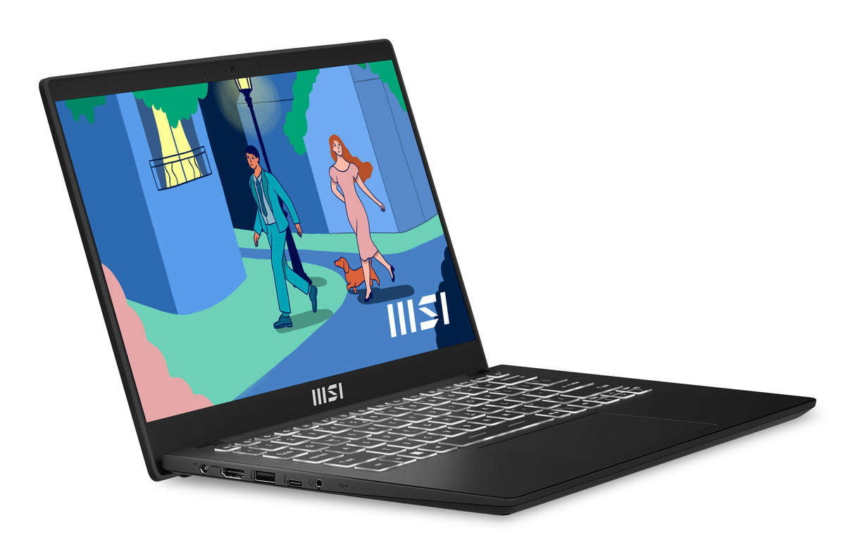 MSI Modern 14 C7M-074UK AMD Ryzen™ 5 7530U Laptop 35.6 cm (14") Full HD 8 GB DDR4-SDRAM 512 GB SSD Wi-Fi 6E (802.11ax) Windows 11 Home Black