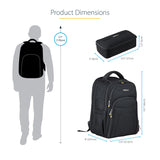 StarTech.com 17.3" Laptop Backpack with Removable Accessory Organizer Case - Professional IT Tech Backpack for Work/Travel/Commute - Ergonomic Computer Bag - Durable Ballistic Nylon - Notebook/Tablet Pockets