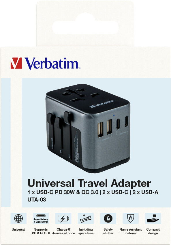 Verbatim 49545 power plug adapter Universal