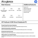 HP ProBook 4 G1iR Intel Core 5 120U Laptop 40.6 cm (16") WUXGA 24 GB DDR5-SDRAM 256 GB SSD Wi-Fi 6E (802.11ax) Windows 11 Pro Silver