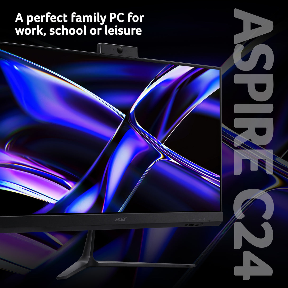 Acer Aspire C24-B All-in-One Desktop - AMD Ryzen 5-340, 16GB, 1TB SSD, Integrated AMD Radeon Graphics, 23.8" Full HD, Windows 11, Black