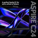 Acer Aspire C24-B All-in-One Desktop - AMD Ryzen 5-340, 16GB, 1TB SSD, Integrated AMD Radeon Graphics, 23.8" Full HD, Windows 11, Black