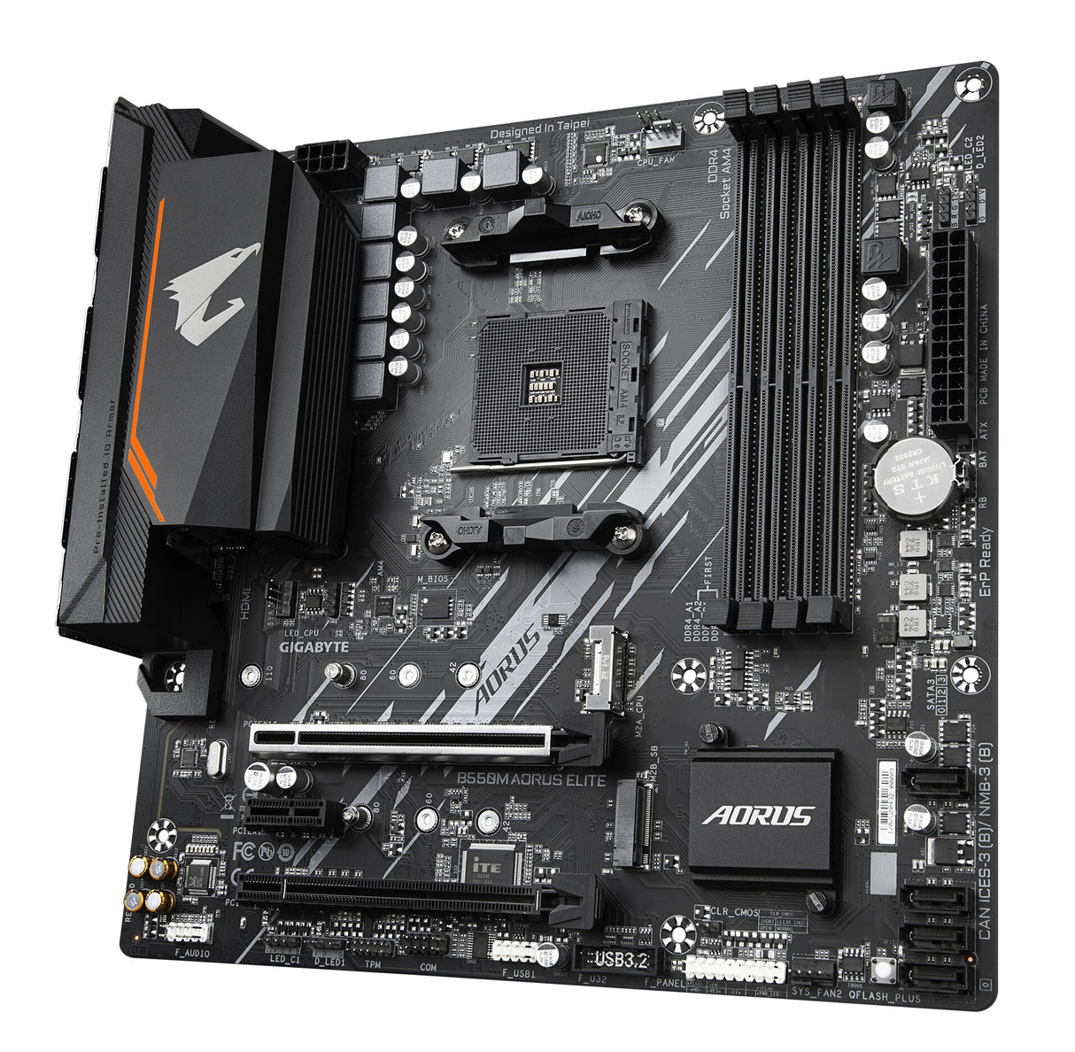 GIGABYTE B550M AORUS ELITE Motherboard - Supports AMD Ryzen 5000 Series AM4 CPUs, 5+3 Phases Pure Digital VRM, up to 4733MHz DDR4 (OC), 2xPCIe 3.0 M.2, GbE LAN, USB 3.2 Gen1