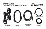 iiyama ProLite 34’’ UWQHD curved monitor with USB-C dock, LAN, KVM switch and 15cm height adjustable stand