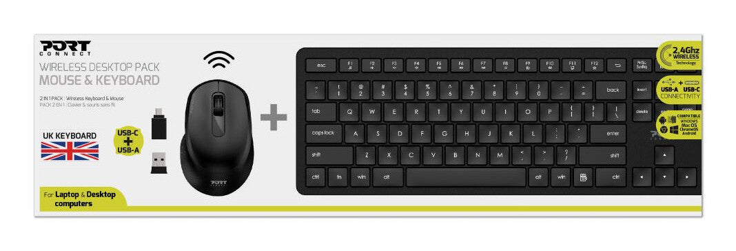 Port Designs PORT Connect - PACK KEYBOARD + MOUSE MEDIUM- WIRELESS UK