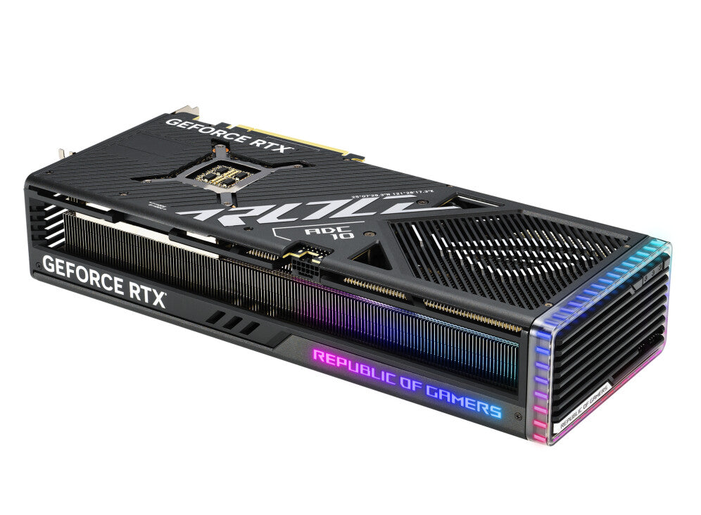 Asus ROG STRIX RTX4090 OC, PCIe4, 24GB DDR6X, 2 HDMI, 3 DP, reloj de 2640MHz, overclockeado, iluminación RGB