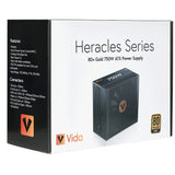 VIDA 750W Heracles Black ATX 3.1 Gaming PSU, 80+ Gold, Fully Modular, 14cm Ultra-Quiet FDM Fan, Flat Black Cables, PCIe 5.1, Power Lead Not Included