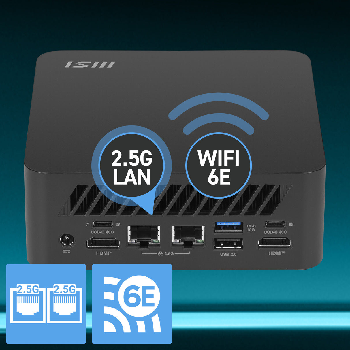 MSI Cubi Z AI 8M AMD Ryzen 9 8945HS, Barebone, NUC, SFF, Mini Computer, HTPC, (NO RAM, NO Storage, NO OS), AMD Radeon Graphics/DDR5/Dual HDMI/Dual LAN/WiFi 6E/BT 5.3/VESA