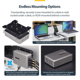 StarTech.com 4-Port Multi-Device USB-C Charger, 240W Total, Single Port 140W EPR, PD 3.1, Screw Locking Ports, Boardrooms, Bracket incl. for Surface Mounting