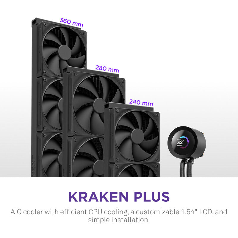 NZXT Kraken Plus 240 Processor All-in-one liquid cooler 12 cm Black
