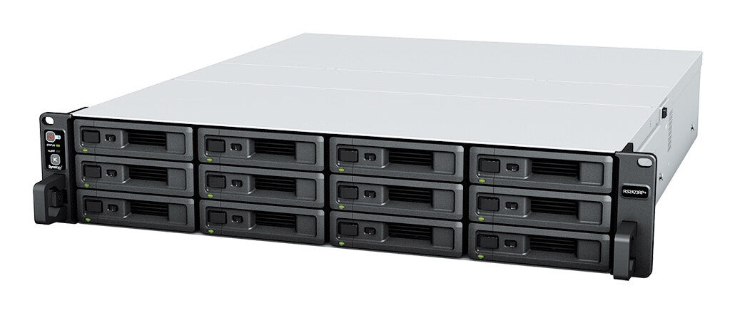 Synology RackStation RS2423+ NAS/storage server Rack (2U) Ryzen Embedded V1780B 8 GB DDR4 0 TB DiskStation Manager Black, Grey