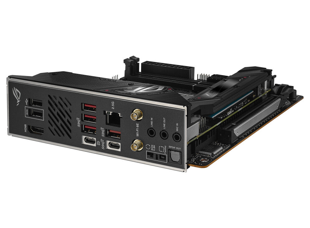 Asus ROG STRIX B650E-I GAMING WIFI, AMD B650, AM5, Mini ITX, 2 DDR5, HDMI, DP Alt Mode, Wi-Fi 6E, LAN 2,5G, PCIe5, 2x M.2