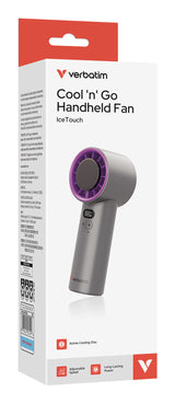 Verbatim Cool’n’Go IceTouch Handheld Fan Grey/Purple