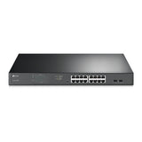 TP-LINK (TL-SG1218MPE) Switch Inteligente Sencillo Gigabit PoE+ de 16 Puertos, 2 Puertos SFP, Montaje en Rack