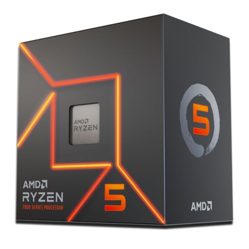 Processeur AMD Ryzen 5 7600 3,8 GHz 6 cœurs AM5, 12 threads, Boost 5,1 GHz, carte graphique Radeon