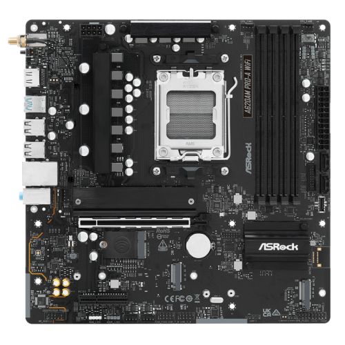 Asrock A620AM PRO-A WIFI, AMD A620A, AM5, Micro ATX, 4 DDR5, HDMI, Wi-Fi 6E, 2.5G LAN, 3x M.2