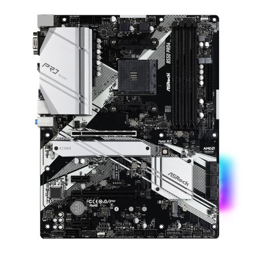 Asrock B550 PRO4, AMD B550, AM4, ATX, 4 DDR4, VGA, HDMI, XFire, PCIe4, Iluminación RGB, M.2