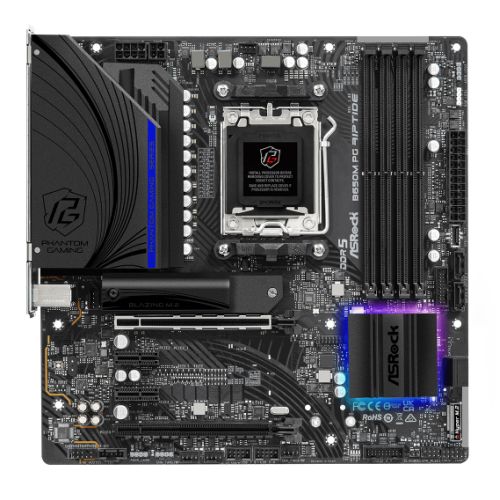 Asrock B650M PG RIPTIDE, AMD B650, AM5, Micro ATX, 4 DDR5, HDMI, DP, LAN 2,5G, PCIe4, RVB, 2x M.2