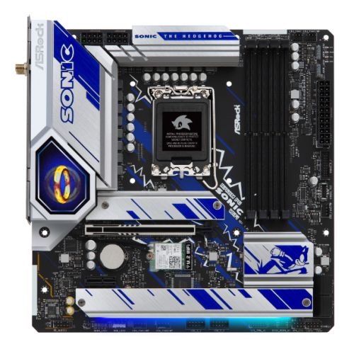 Asrock B760M PG SONIC WIFI, Intel B760, 1700, Micro ATX, 4 DDR5, HDMI, DP, eDP, Wi-Fi 6E, LAN 2,5G, PCIe5, 3x M.2, RVB, Anneau sonique animé