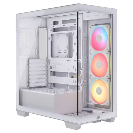 Corsair 3500X LX-R ARGB Gaming Case w/ Glass Side & Front, E-ATX, 3x Reverse ARGB Fans, iCUE LINK Hub, USB-C, Asus BTF Compatible, White