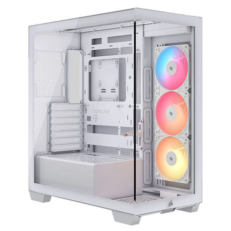 Corsair 3500X RS-R ARGB Gaming Case w/ Glass Side & Front, E-ATX, 3x Reverse ARGB Fans, USB-C, Asus BTF Compatible, White