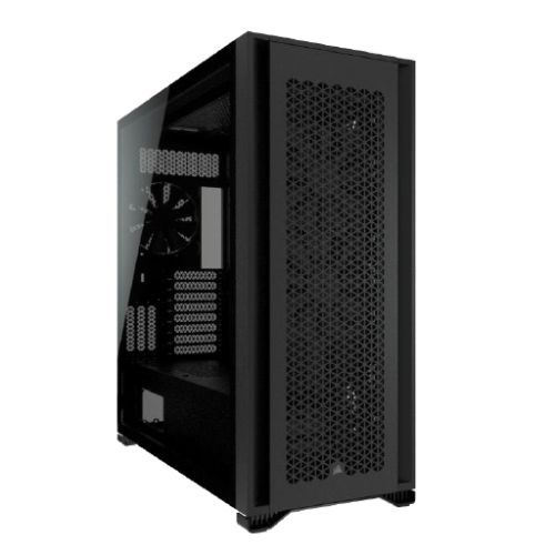 Corsair 7000D Airflow Gaming Case con ventana de vidrio templado, E-ATX, 3 ventiladores AirGuide, panel frontal de alto flujo de aire, USB-C, negro