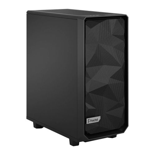 Fractal Design Meshify 2 Compact (Negro Sólido) Caja para juegos, ATX, frontal de malla angular, 3 ventiladores, filtro frontal desmontable, USB-C