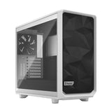 Fractal Design Meshify 2 (White TG) Boîtier de jeu avec fenêtre en verre transparent, E-ATX, façade en maille angulaire, 3 ventilateurs, hub de ventilateur, filtre avant amovible, USB-C, blanc