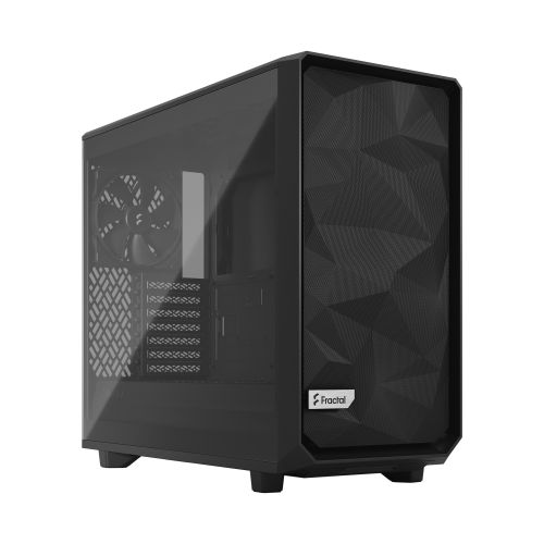 Fractal Design Meshify 2 Lite (Black TG) Estuche para juegos con ventana de vidrio tintado claro, E-ATX, frente de malla angular, 3 ventiladores
