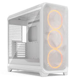 Fractal Design Meshify 3 XL (White RGB TG Clear) Case w/ Clear Window, E-ATX, Mesh Front, 3x RGB Fans, USB-C 20Gbps