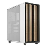 Fractal Design North Chalk White (White Solid) Case, ATX, Fine Mesh Side, 2 Fans, USB-C, Oak Front