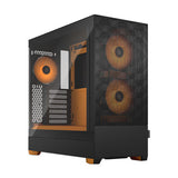 Fractal Design Pop Air RGB (Orange Core TG) Boîtier de jeu avec fenêtre en verre transparent, ATX, façade en maille hexagonale, intérieur/accents orange, 3 ventilateurs RVB et contrôleur ARVB