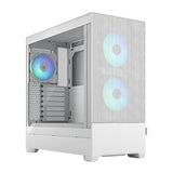 Fractal Design Pop Air RGB (White TG) Gaming Case w/ Clear Glass Window, ATX, Hexagonal Mesh Front, 3 RGB Fans & ARGB Controller