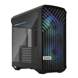 Fractal Design Torrent Compact (Light TG RGB) Boîtier de jeu avec fenêtres en verre teinté clair, E-ATX, 2 ventilateurs RVB, hub de ventilateur, bande RVB sur le carénage du bloc d'alimentation, grille avant, USB-C