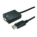 TARGET HDHDPORT-VGACAB Converter Adapter, DisplayPort 1.2 (M) to VGA (F), 0.15m Cabled Adapter, Black, 2048x1152 Max Resolution Support, Supports up 1080p at 50/60hz
